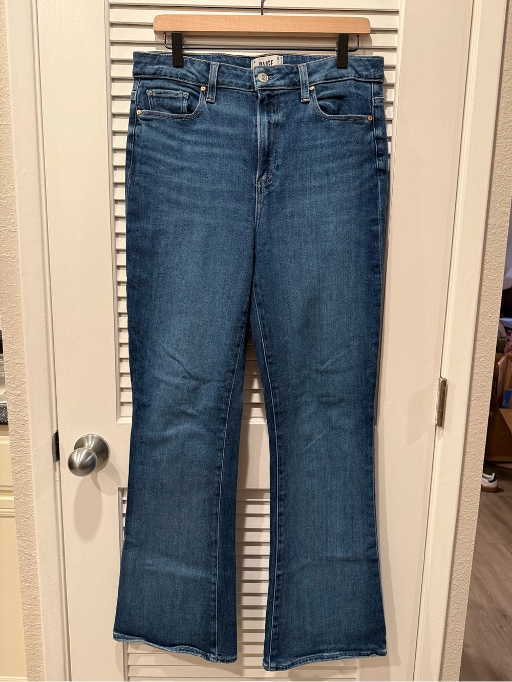 PAIGE High Rise Laurel Canyon Bootcut Jeans Medium Wash Stretch
